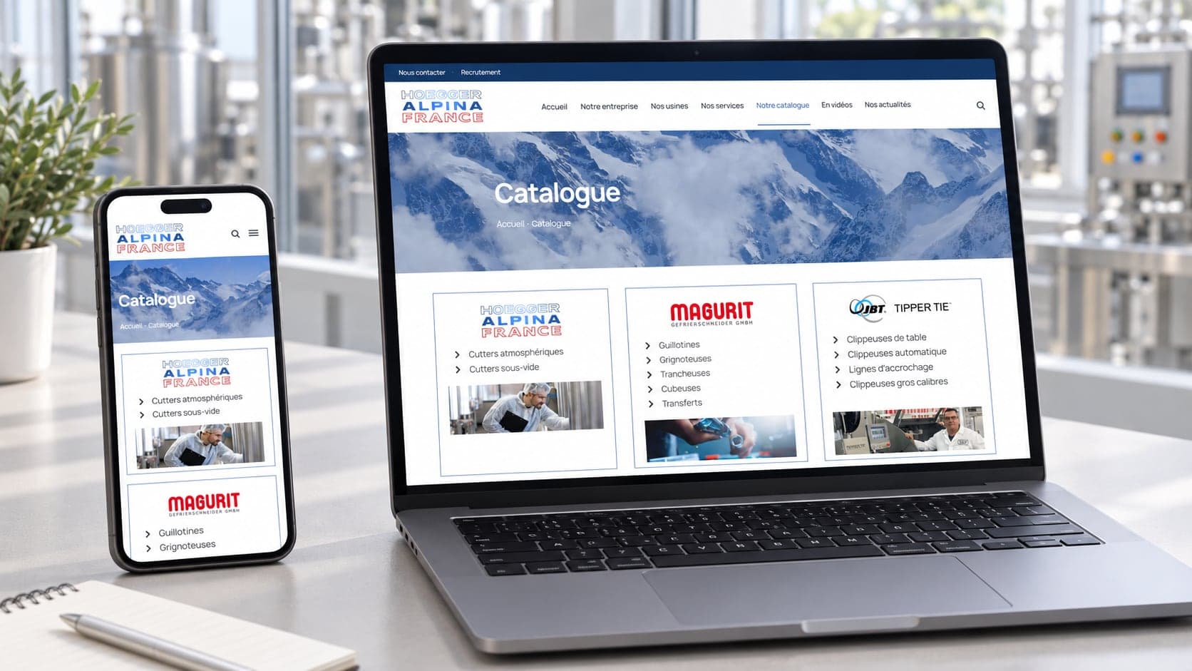 Site de Hoegger Alpina France : catalogue, sur ordinateur et téléphone