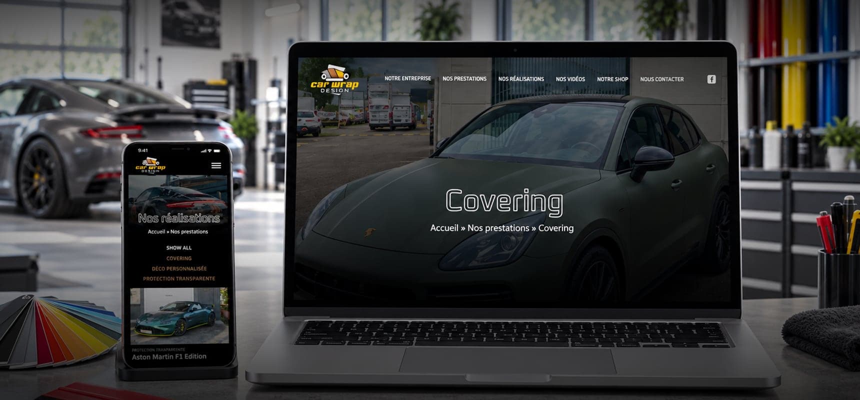 Site de CarWrap Design, réalisé par LEVEL 1