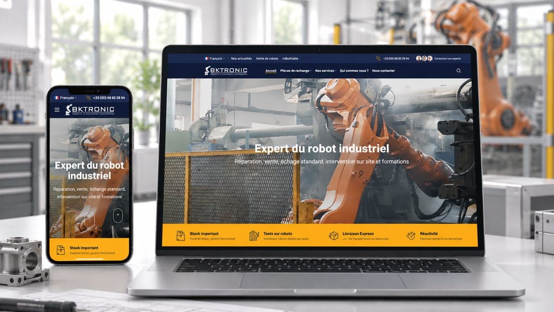 Site de BK Tronic sur ordinateur et téléphone