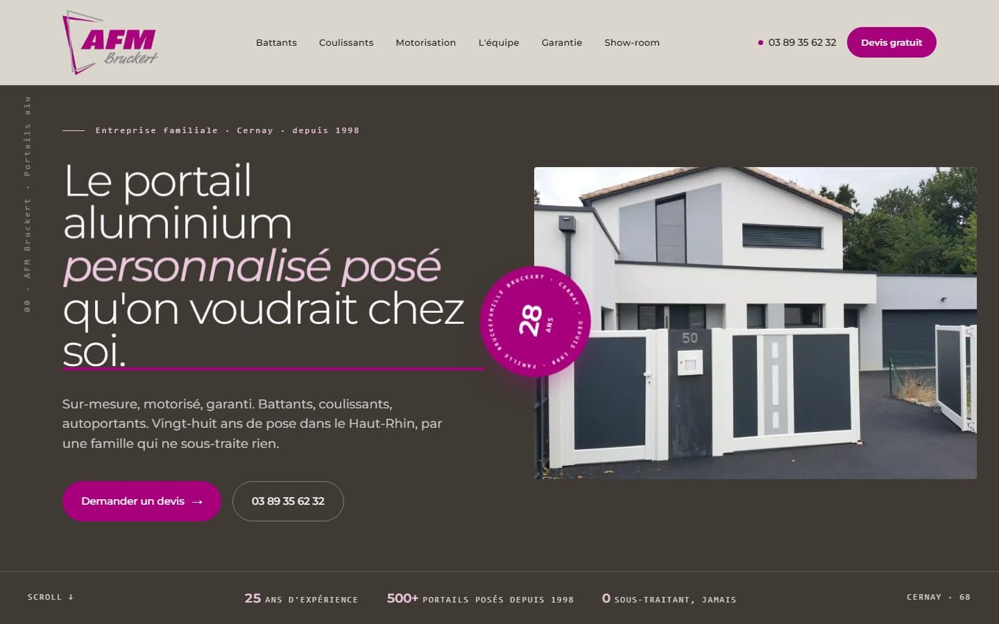 Page de campagne d'AFM Bruckert pour les portails