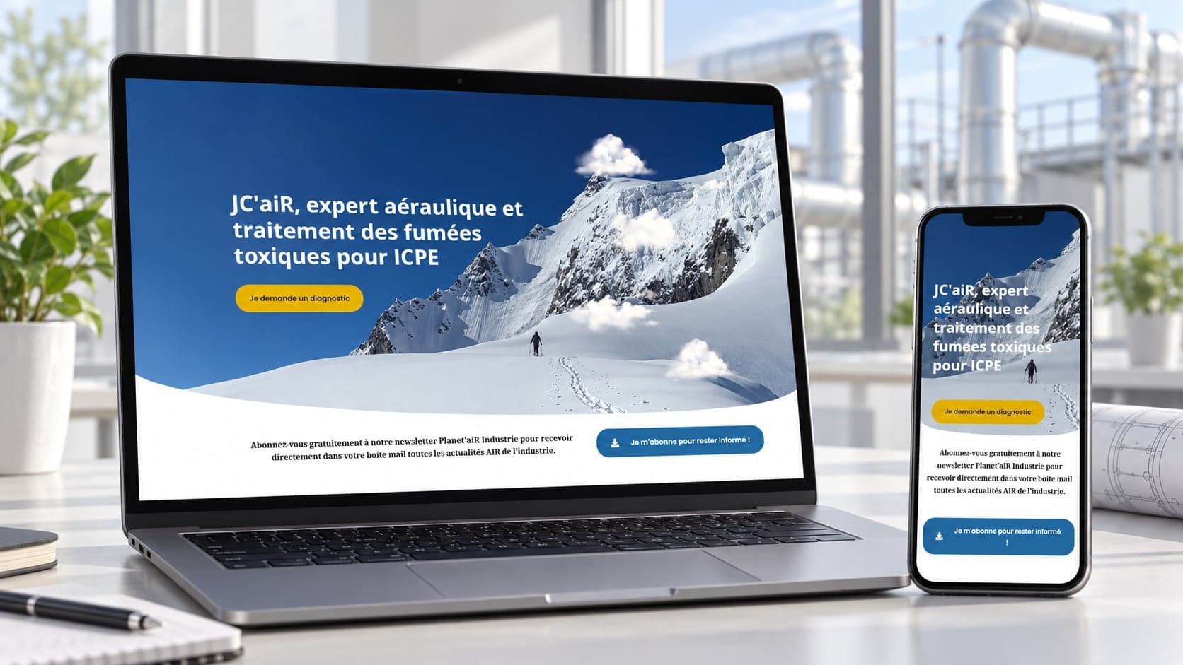Site de JC’aiR, réalisé par LEVEL 1